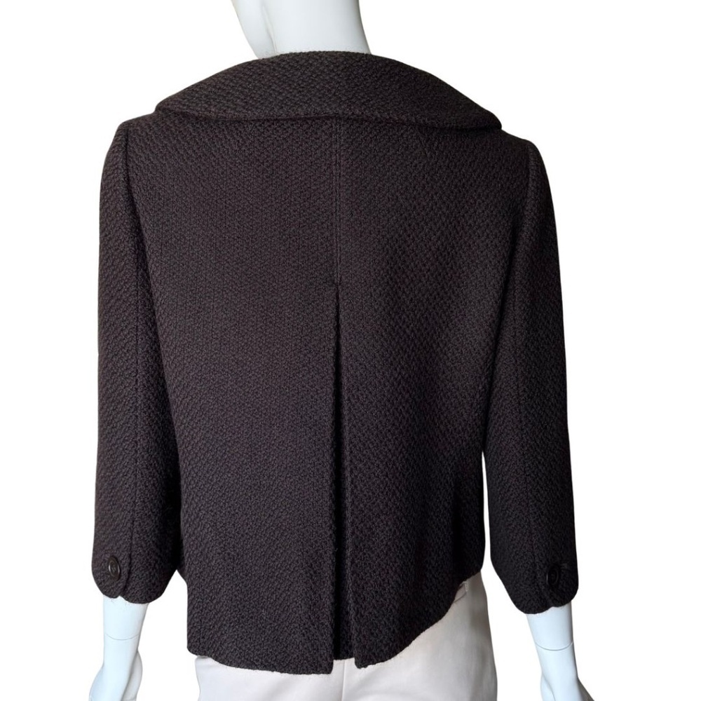 Ann Taylor (Original Ann Taylor) 2-Button Brown Wool Jacket 3/4 Sleeves Size 8 - Picture 3 of 4